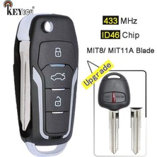 Xiyu Shop G8D-571M-A MIT11R Stili Keyecu 433MHZ ID46 Mitsubajero, Lancer ve Outlander Için Yükseltilmiş Flip 2 Düğmeli Uzaktan Anahtarlık Sol MIT11R Sağ Bıçak (Yurt Dışından)