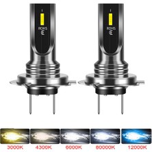 Xiyu Shop H4 Stili Csp 3000K 2 Adet H4 H7 H11 H1 Turbo LED Araba Far Ampulk 6000K K Hb Hb4 H8 Oto Işıkları Otomobil Sürüş Sis Lambası (Yurt Dışından)