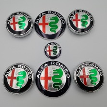 Xiyu Shop Gümüş Tarzı 7 Adet Alfa Romeo Yeni Logo Kaput Gövde+ Direksiyon Rozeti+ Jant Orta Kapak Amblemi Brera W Yeni Örümcek Giulietta (Yurt Dışından)