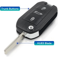 Xiyu Shop HU83 Bıçak Gövdesi Stili Keyyou ID46-PCFAR Uzaktan Anahtar 3 Düğmeler Fob Peugeot Citroen C-Elysee C4-Cactus 434MHZ (Yurt Dışından)