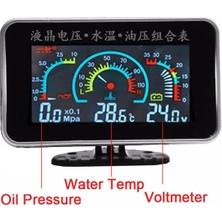 Xiyu Shop 3'ü 1 Arada Ölçü Stili Gösterge Paneli Evrensel LCD Araba Dijital Alarm Ölçer Voltmetre Yağ Basıncı Yakıt Su Sıcaklığı 12V Voltitro Coche Volt Için (Yurt Dışından)