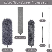 Sunshinee Örümcek Ağı, Panjur, Mobilya, Araba Temizliği Için Yüksek Tavan Için Uzatma Çubuğu ile 4 Adet Mikrofiber Silgi Seti 30-110 Inç (Yurt Dışından)