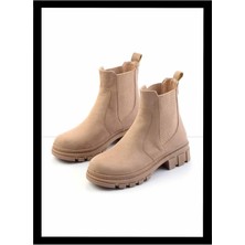 Bambi Bej Süet  Kadın Bot & Bootie K02875070302