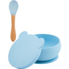 Oioi Kapaklı Kase Mineral Blue & Mama Kaşığı