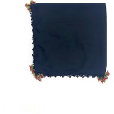 Naz İpek Pamuklu El Işi Kiraz Oyalı Boncuklu Eşarp Yüksek Kalite Yazma 100X100CM