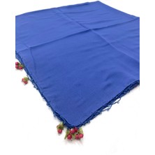 Naz İpek Pamuklu El Işi Kiraz Oyalı Boncuklu Eşarp Yüksek Kalite Yazma 100X100CM