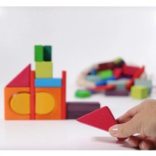 Eska Events Waldorf 60 Parça Renkli Geometrik Blok- Montessori 60 Geometrik Şekil