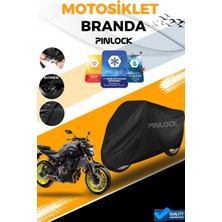 Pinlock Yamaha mt 09 Uyumlu Su Geçirmez   Siyah Motosiklet Brandası Miflonlu Kalın Premium Kumaş Clipsli