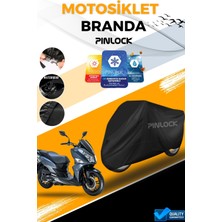 Pinlock Sym Jet 14 Siyah Su Geçirmez   Siyah Motosiklet Brandası Miflonlu Kalın Premium Kumaş Clipsli