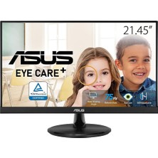 ASUS VP227HE 21.45 VA 1920x1080 5MS 75HZ HDMI VGA VESA 3YIL EYECARE, ÇERÇEVESİZ,FLICKER-FREE,DUSUK MAVI ISIK