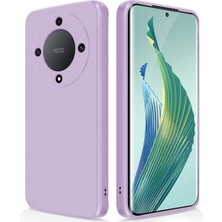 Eabhulie Honor X9A / Magic5 Lite Için Ince Yumuşak Likit Silikon Tampon Telefon Kılıfı - Mor (Yurt Dışından)