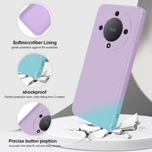 Eabhulie Honor X9A / Magic5 Lite Için Ince Yumuşak Likit Silikon Tampon Telefon Kılıfı - Mor (Yurt Dışından)