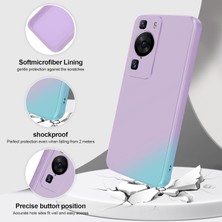 Eabhulie Huawei P60 Pro Için Ince Yumuşak Likit Silikon Tampon Telefon Kılıfı - Mor (Yurt Dışından)