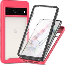 Eabhulie Google Pixel 8 Pro Için Yerleşik Ekran 360 Tam Koruma Telefon Kılıfı - Pembe (Yurt Dışından)