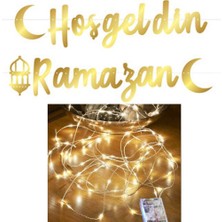 Hayaller Dükkanı Ramazan Bayramı Süsler LED Işık ile Hoşgeldin Ramazan 3 Metre Uzunlukta