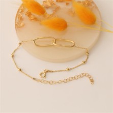 Nox Jewelry 925 Ayar Gümüş Çift Oval Halkalı Toplu Zincir Bileklik