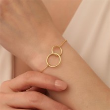 Nox Jewelry 925 Ayar Gümüş Çift Halkalı Bileklik
