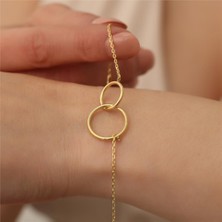 Nox Jewelry 925 Ayar Gümüş Çift Halkalı Bileklik