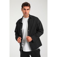 Rocqerx R-3893 Ayaklı Yaka Baskılı Kot Gömlek