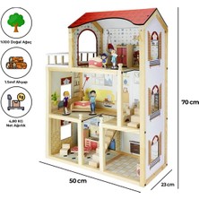 ROZİTOYS EV18 Doğal Ağaç Çocuk Oyun Evi Demonte, Hediye Çocuk Halısı