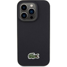 Lacoste iPhone 15 Pro Kılıf Lacoste Orjinal Lisanslı Pu Pike Desenli Ikonik Timsah Dokuma Logolu Kapak