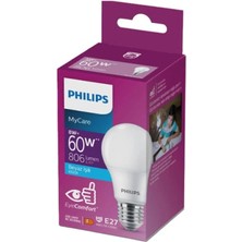 Philips 60W LED Ampul, 6500K Beyaz Işık, E27 Normal Duy