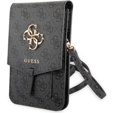 Guess Orjinal Lisanslı Omuz Çantası Askılı Mıknatıs Kapaklı 4g Desen 4g Logolu 5 Hazneli Gri