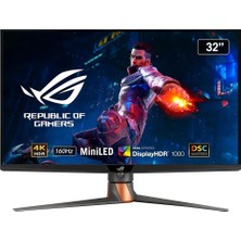 ASUS ROG SWIFT PG32UQXR 32 1MS 160HZ 3840x2160 (QUANTUM DOT HDR1000 10 BIT YUKSEKLIK AYARI HDMI 2.1, DP 2.1 Monitör