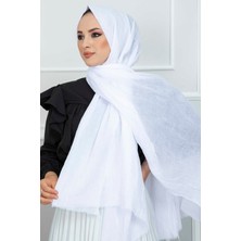 Ladycolor Bambu  Kraş  Şal Beyaz