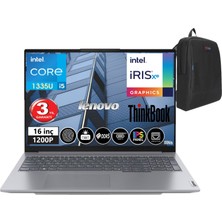 Lenovo Thinkbook 16 Gen6 Irl Intel I5 1335U 32GB Ddr5 Ram 1tb SSD 16" Wuxga (1920X1200) WINDOWS11PRO Taşınabilir Bilgisayar TB21KH001ETR23+WEBLEGELSINÇANTA