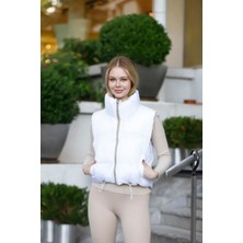 Brood Mikrofiber Çift Taraflı Fermuarlı Kolsuz Elyaflı Kadın Şişme Yelek