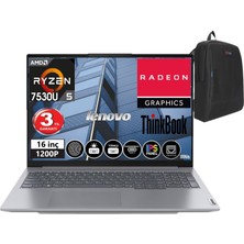 Lenovo Thinkbook 16 Gen6 Abp Amd Ryzen 5 7530U 32GB Ram 512GB SSD 16" Wuxga (1920X1200) Freedos Taşınabilir Bilgisayar TB21KK001ATR04+WEBLEGELSINÇANTA