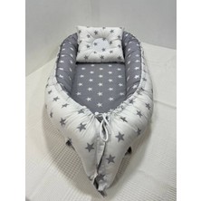 Buse Baby Home Krem-Gri , Poplin Kumaş , Babynest/ana Kucağı/anne Yanı