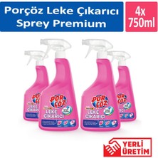 Porçöz Leke Çıkarıcı Sprey Premium 750 ml x 4 Adet