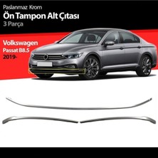 Niken Volkswagen Passat B8.5 Ön Tampon Alt Çıtası Kromu 3 Parça 2019+