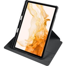 AktarMobile Galaxy Tab S9+ Plus 12.4" SM-X810 Uyumlu Kılıf Kalem Bölmeli Dönebilen Yatay Dikey Standlı Kapaklı