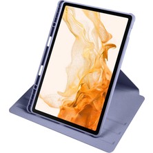 AktarMobile Galaxy Tab S9+ Plus 12.4" SM-X810 Uyumlu Kılıf Kalem Bölmeli Dönebilen Yatay Dikey Standlı Kapaklı