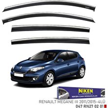 Niken Renault Megane 3 Cam Rüzgarlığı Kromlu