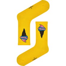 Carnaval Socks Sarı Dondurma Desenli Tenis Çorabı