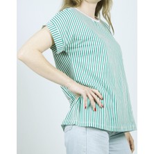 Rose Moda Kadın Basic Tişört Kısa Kollu Bisiklet Yaka Pamuklu