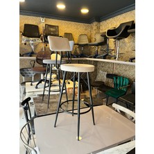 TheSandalyeShop Yeni,mila Bar Sandalyesi 75 cm Bej Babyface  Silinebilir KUMAŞ.100 ile 115 cm Arası Ada&masalara Uyumlu