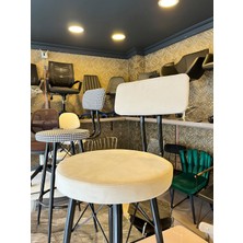 TheSandalyeShop Yeni,mila Bar Sandalyesi 75 cm Bej Babyface  Silinebilir KUMAŞ.100 ile 115 cm Arası Ada&masalara Uyumlu