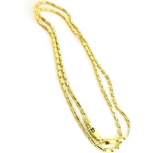 İtalyan 925ayar Gümüş Üzerine Altın Kaplama Kubik Zincir Kolye