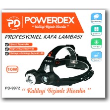 Powerdex Kafa Lambası PD-9972 Profesyonel Şarjlı Pil Dahil