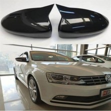 Volkswagen Jetta Mk6 Golf Mk6 Scirocco Passat B7 ve cc 2011-2014 Yarasa Ayna Kapağı, Parlak Siyah