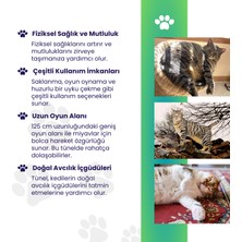 Miyav Katlanabilir Uzun Kedi Tüneli 125 cm Oxford Kumaşlı Dayanıklı Tünel Renkli Desenli Kedi Oyun Alanı