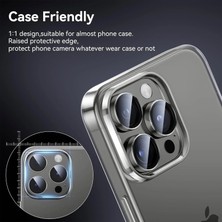 Empo Cases Apple Iphone 15 Pro ve 15 Pro Max Uyumlu %100 Safir Kamera Lens Koruyucu natural titanyum