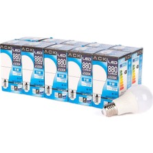 Ack (10 Adet) 9W E27 6500K Beyaz LED A60 Ampul AA13-00923