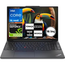 Lenovo Thinkpad E16 Gen 1 I7-1355U 16 GB 512 GB SSD MX550 16" Wuxga Freedos 21JQS27CB2 Bt1