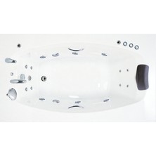 San Diego Jakuzi 184x102 h:63 Elite Hidromasaj Sistemli Küvet (Gövde + Metal ayak + Ön-Yan panel)